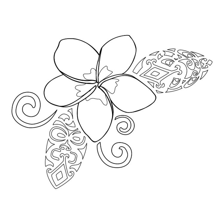 tatueringsmallar blomma Frangipani Maori Tribal symboler