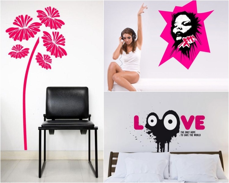 cool-vägg-tatueringar-ungdoms-rum-tjej-rosa-svart