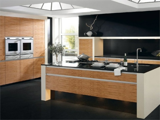 moderna-kök-svarta-väggar-träskåp