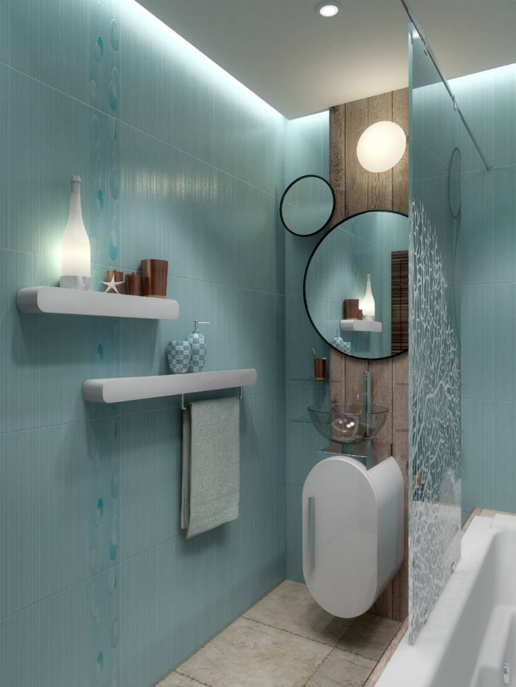 Väggbelysning-idéer-badrum-maritim-stil-matt-ljus-upphängd-tak