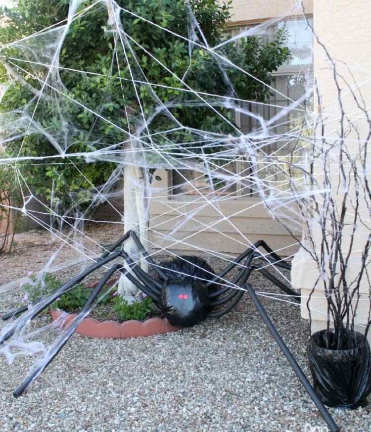 trädgårdsdekorationer-halloween-spindel-jätte-spindelnät-grusträd