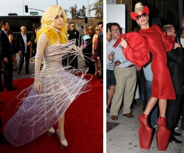 Gaga outfits excentriska modekläder kostymer halloween läskig fest