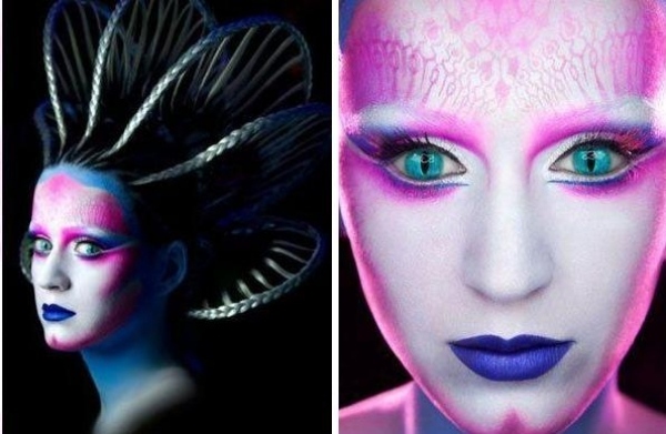 utomjordisk varelse-Katy Perry-smink idéer Halloween design kostymer