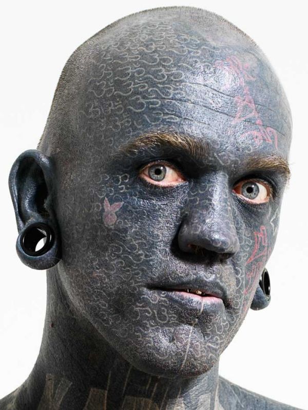 Lucky Rich på den mest tatuerade mannen i världen-idéer make-up-Halloween make-up look