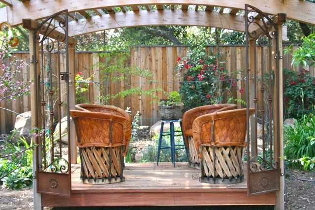 pergola trädgård trä trädgård element fåtölj trä staket