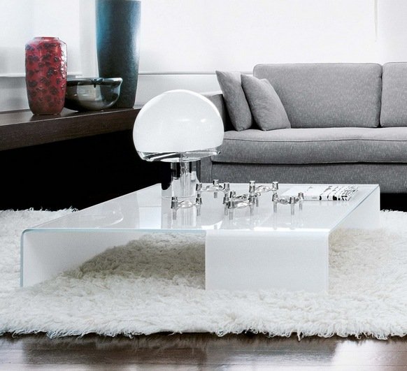 vardagsrum soffbord rektangulärt glas vitt lågt