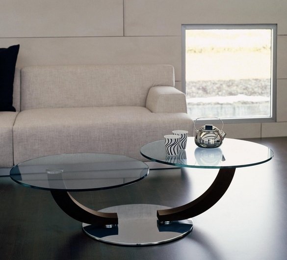 design soffbord runda glasplattor modernt vardagsrum