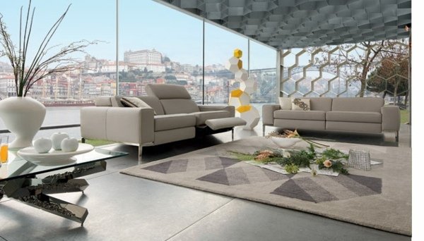 beige läder soffa matta design modell