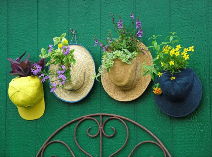 hatt blomkruka inspiration väggdekoration blommor