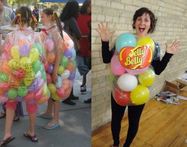 handgjord kostym idé inslagning ballonger jellybean