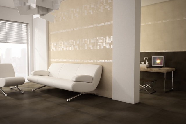 vardagsrum-golvplattor-choklad-brun-matt-vägg-dekorativa plattor