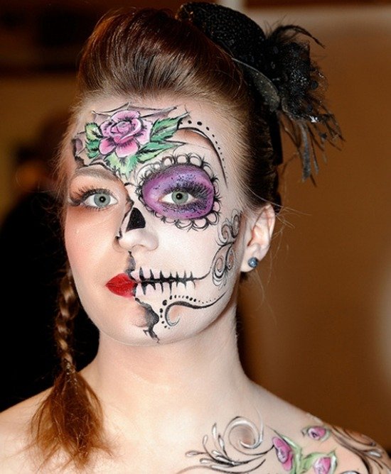 blomma element halloween makeup idéer för kvinnor