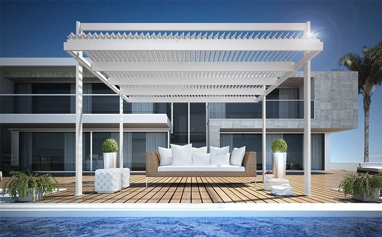 modern-pergola-aluminium-justerbar-lameller-solskydd-terrass-KOEVO-AUTOPORTANTE-TENDA-SERVICE