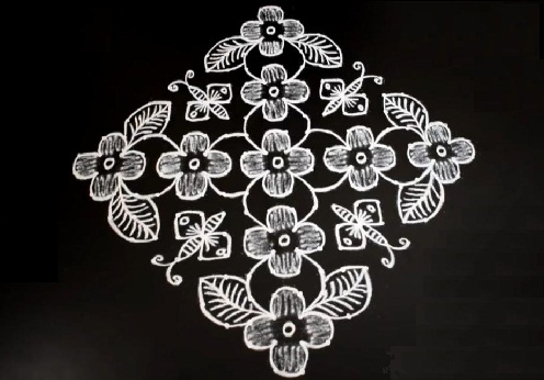 Λουλούδια & amp; Πεταλούδες Rangoli με 20 κουκκίδες