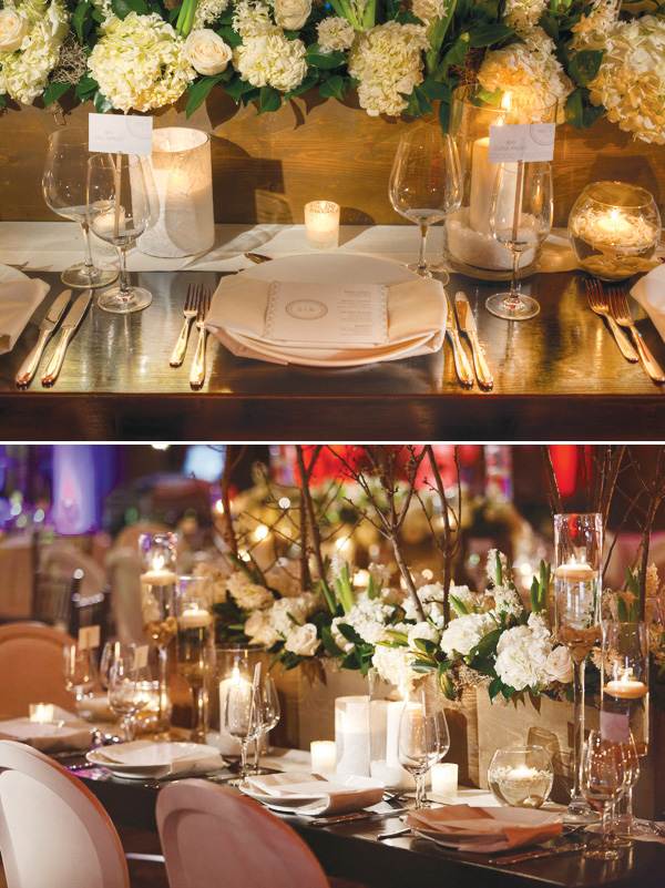Bröllopsidéer romantisk vit bordsdekoration idé ljus