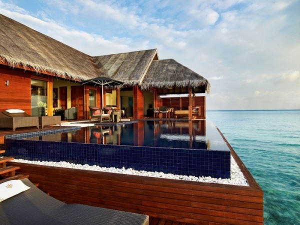 5 -stjärnigt lyxresort Maldiverna nfinity pool oas lugn