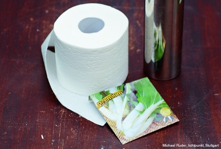 Trädgårdsskötselhackar för sådd - frön i toalettpapper