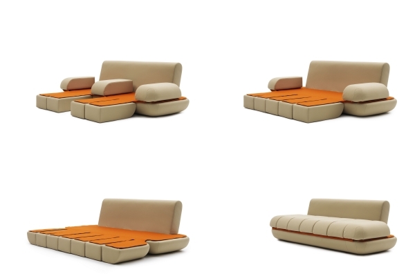 dynamiskt liv fällbar soffa design matali crasset