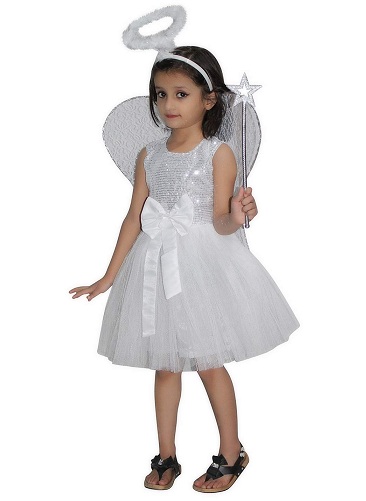 Valkoinen enkeli -mekko 5 -vuotiaalle tytölle