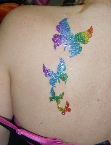Väliaikaiset perhonen glitter -tatuoinnit