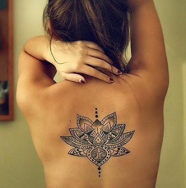 Lotus Flower Tribal Tattoo For Girls