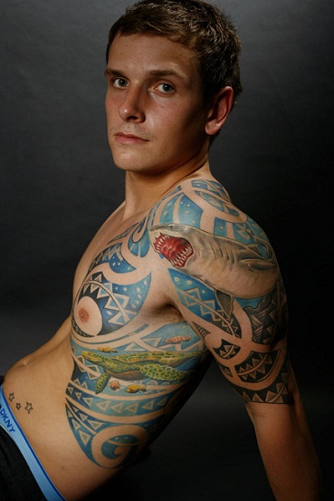 Miehet Olkapää Tatuointi Tribal Art