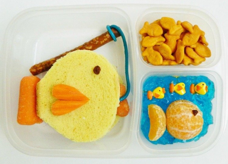 cool matlåda idéer för barn rullar fisk morötter