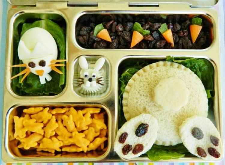 Påsk Lunchbox Idéer Barn Påskhare Bulle Äggsallad