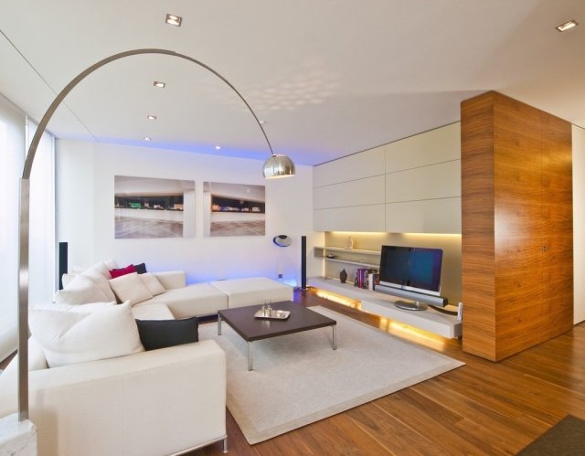 Design-vardagsrum-bilder-idéer-klädsel-soffa-set-vit träpanel