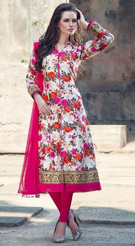 Floral Εκτύπωση Salwar Κοστούμι