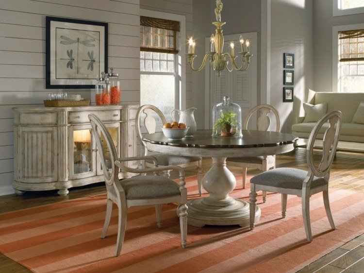 matta matsal ränder ser orange nyanser vintage möbler parkett