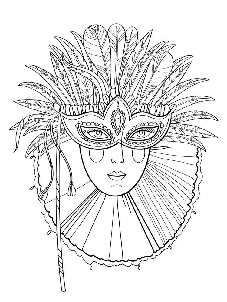 Venice Carnival mask för färgning