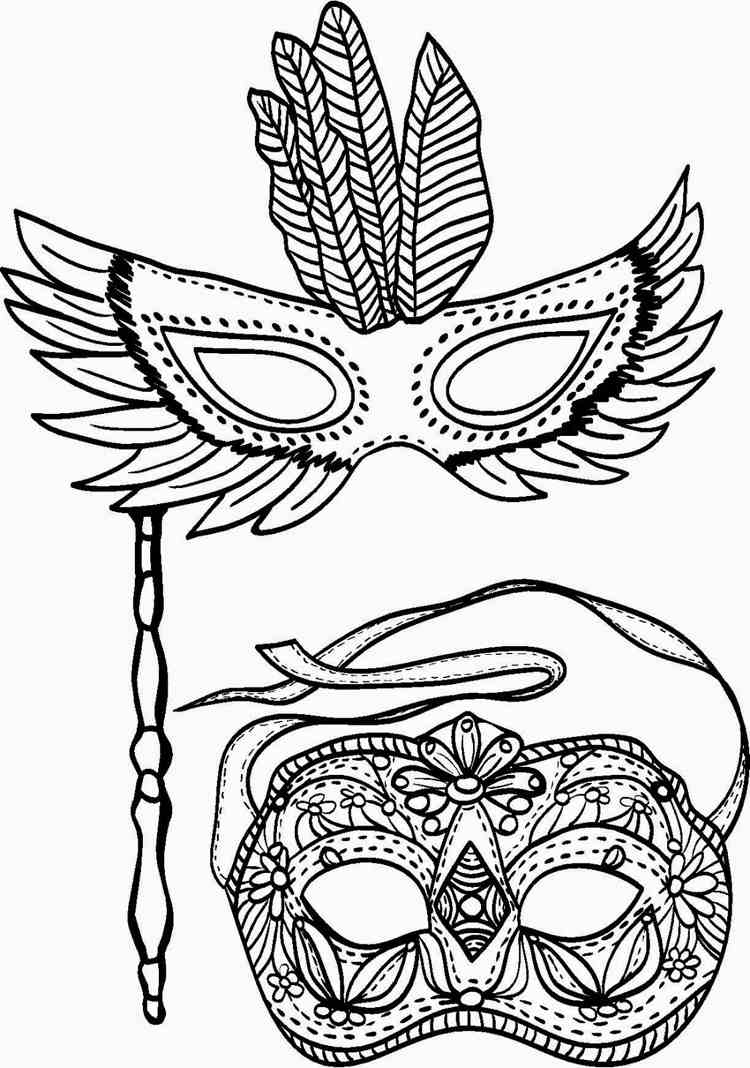 Masker karneval målarbok för barn gratis