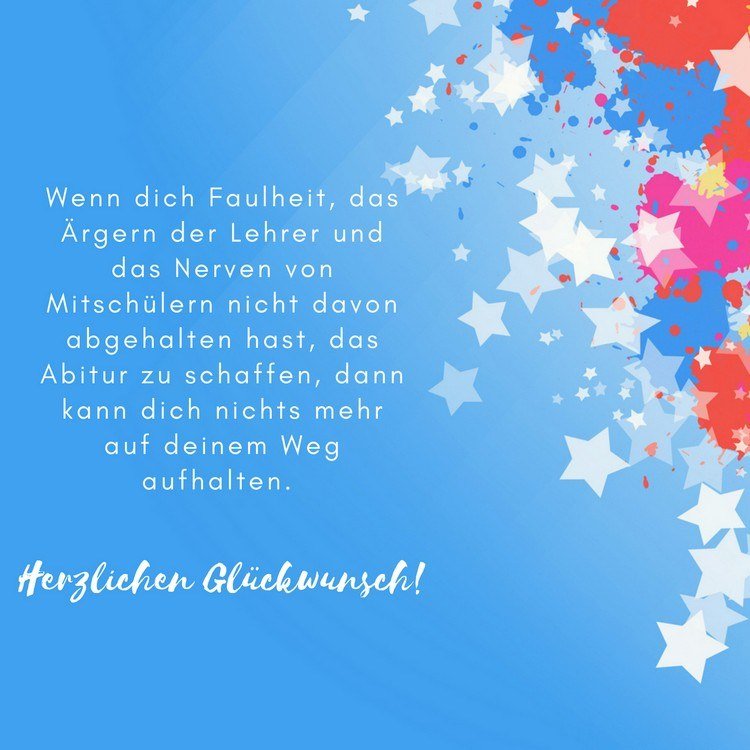 Grattis till Abiturs gratulationstextbild gratis