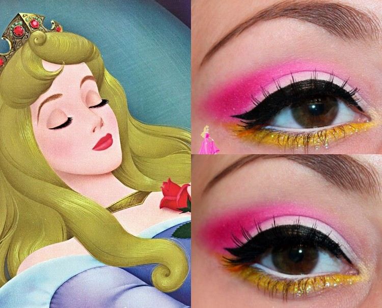 Haloween-Smink-Törnrosa-Disney-Prinsessor-Ögonskugga