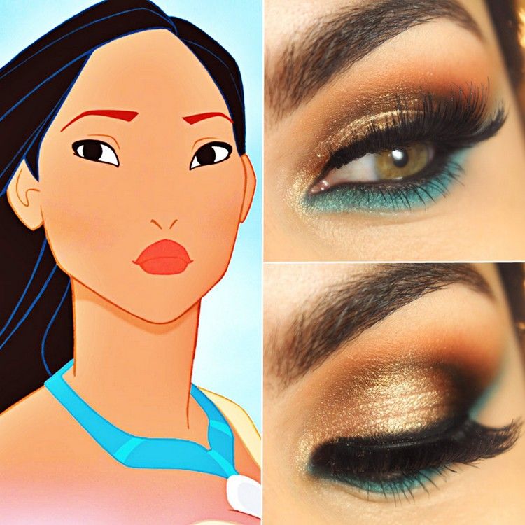 Halloween make-up frisyrer- Pocahontas ögon smink