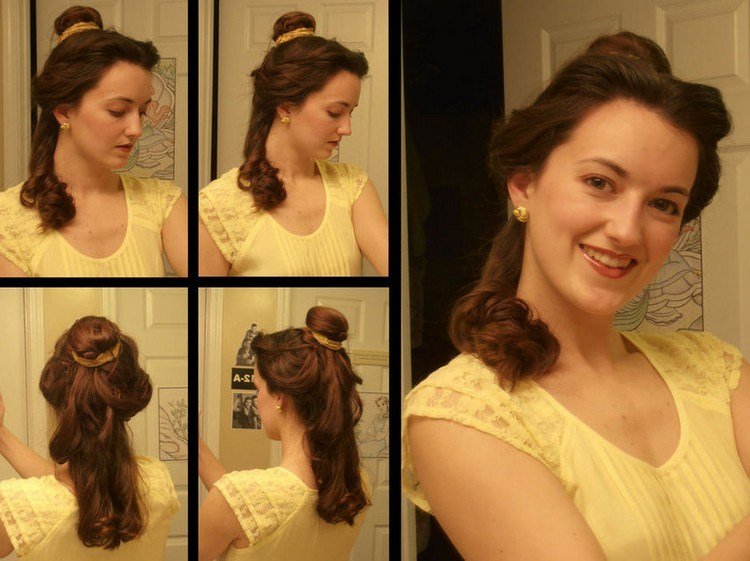Halloween-Makeup-Frisyrer-Handledning-Belle-Disney-Hår