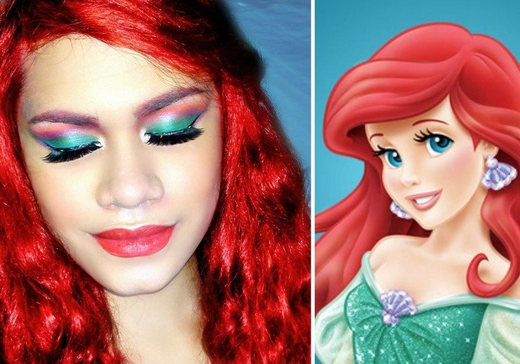 Halloween-Makeup-Frisyrer-Ariel-Disney-Prinsessor