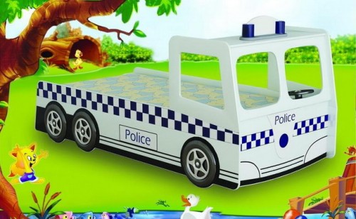 Polisbil barnkammarsängdesign