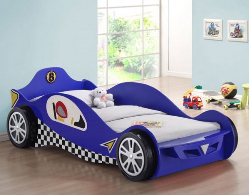 Sängdesign bilar-blå barnrum