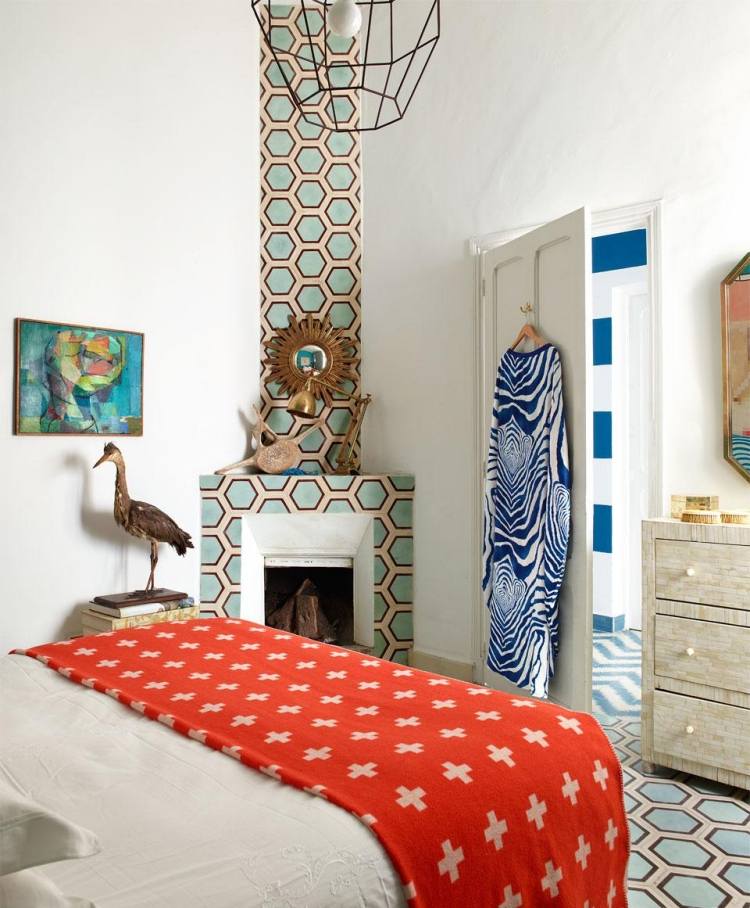 orientalisk-levande-idéer-levande-tillbehör-sovrum-modern-snygg-mönster-vägg-måla-vita-färger