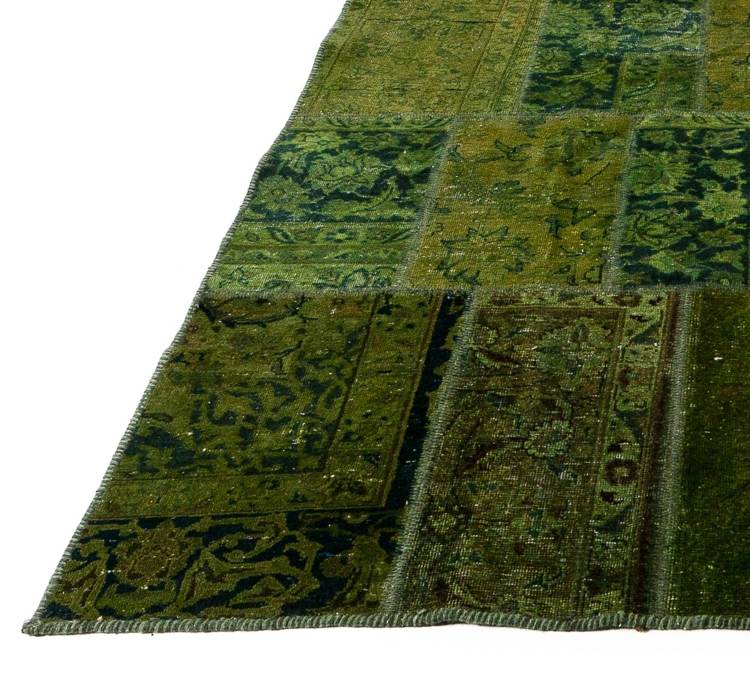 matta lapptäcke grön elegant vintage ebru hemtillbehör