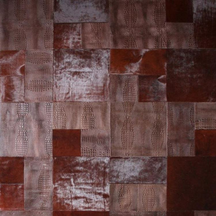matta lapptäcke rött läder mönster glans ebru elegant inredning