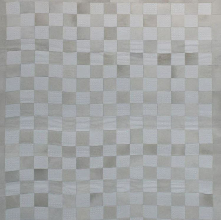 mattan lapptäcke rutmönster vit ebru grå idé