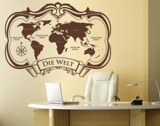 väggdekoration-kontor-vägg-klistermärke-världskarta