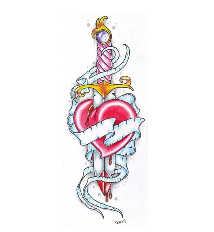 tatuering-mall-design-svärd-hjärta