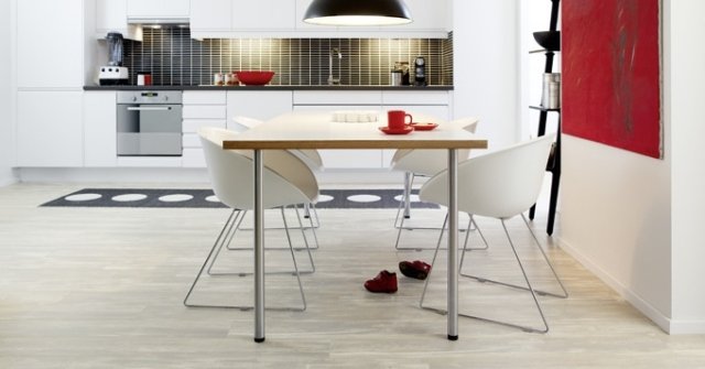 idéer för laminatgolv kök vit matplats dekor pergo