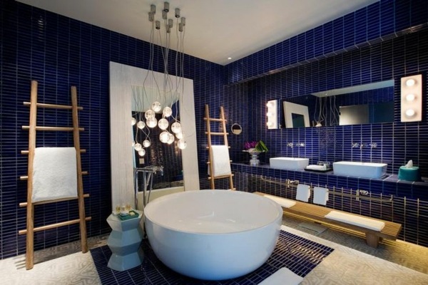 Kakel färg modern design fristående badkar