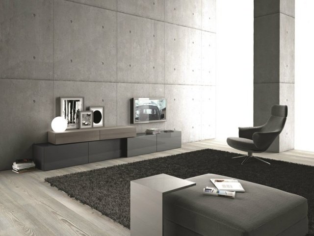 inredning idéer-vardagsrum-modern-tv-skänk-lackad-Presotto-Industrie-Mobili