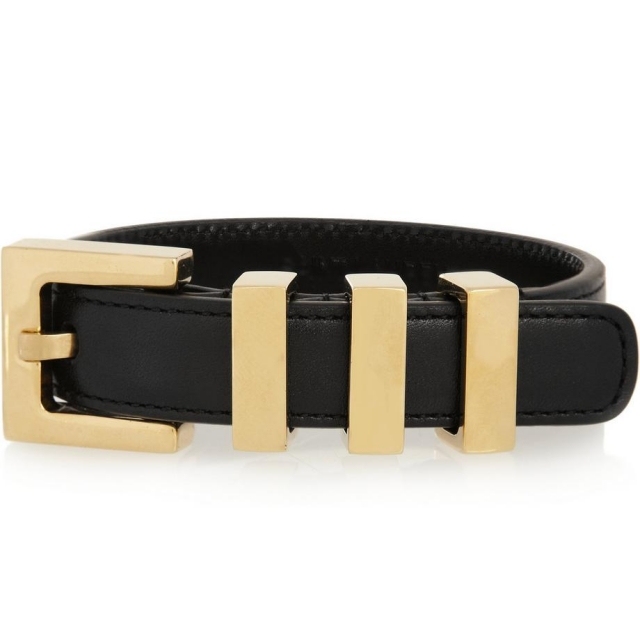 Bältesspännen-svart-guldpläterad-mässing-armband-design-Saint-Laurent